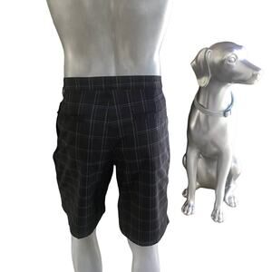 Champion Gray Black Plaid Polyester Casual Shorts Men's Size 38